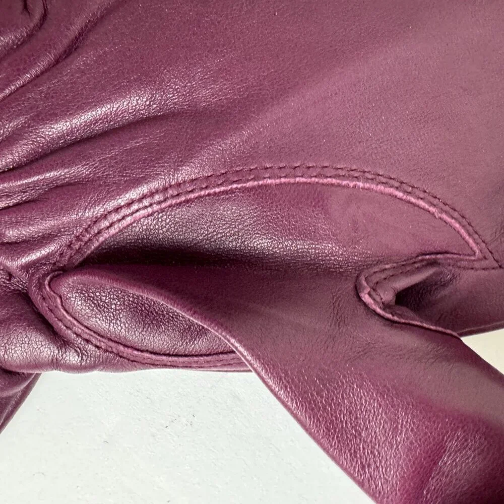 Carole Little Purple leather gloves Size XL